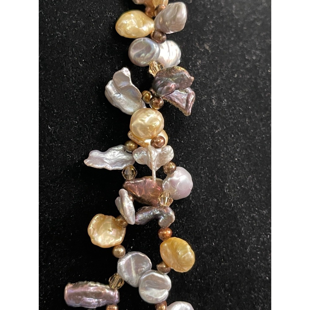 Lucas Lameth LUC 925 Baroque Freshwater Pearl 2 Strand Statement Necklace - Picture 11 of 16